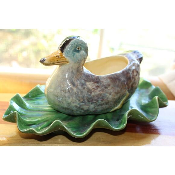 Vintage Duck Planter Hand Painted Ceramic - Picture 1 of 9